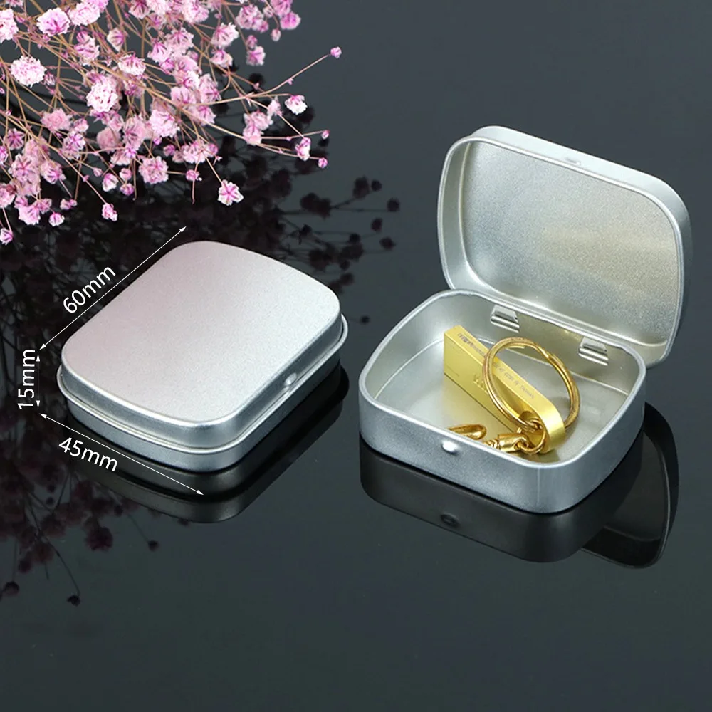 Cigarette Case Box 1 pc Survival Kit Tin Black Tobacco Storage Box Clamshell Containers for Jewelry Candy Coin Key Organizer 