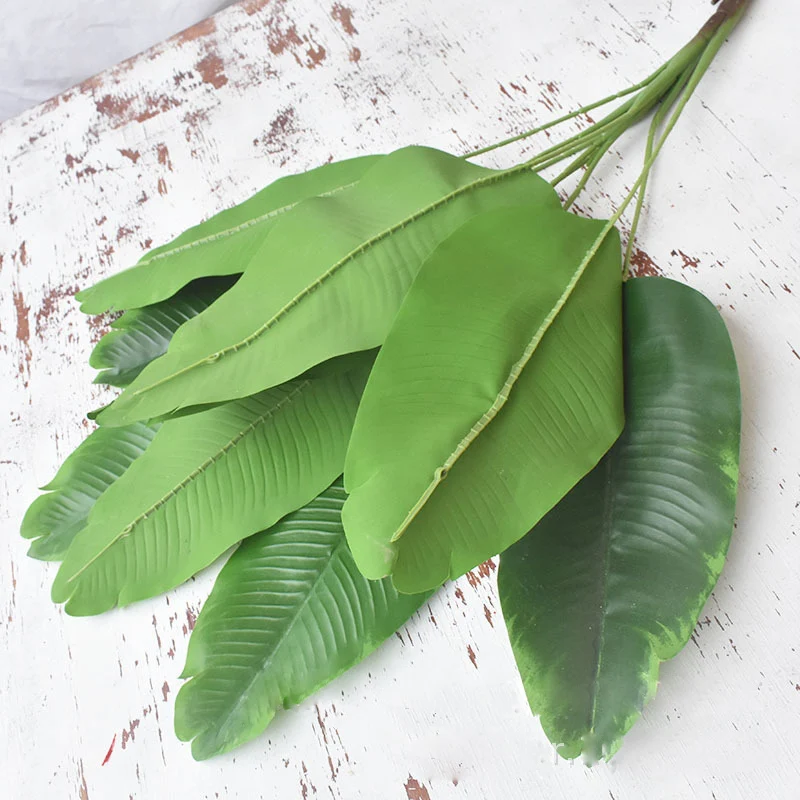 

82cm Large Artificial Fern grass Bouquet Plastic Fake Tree Tropical Leaves Green Real Touch Plant Potted For Home Wedding Decor