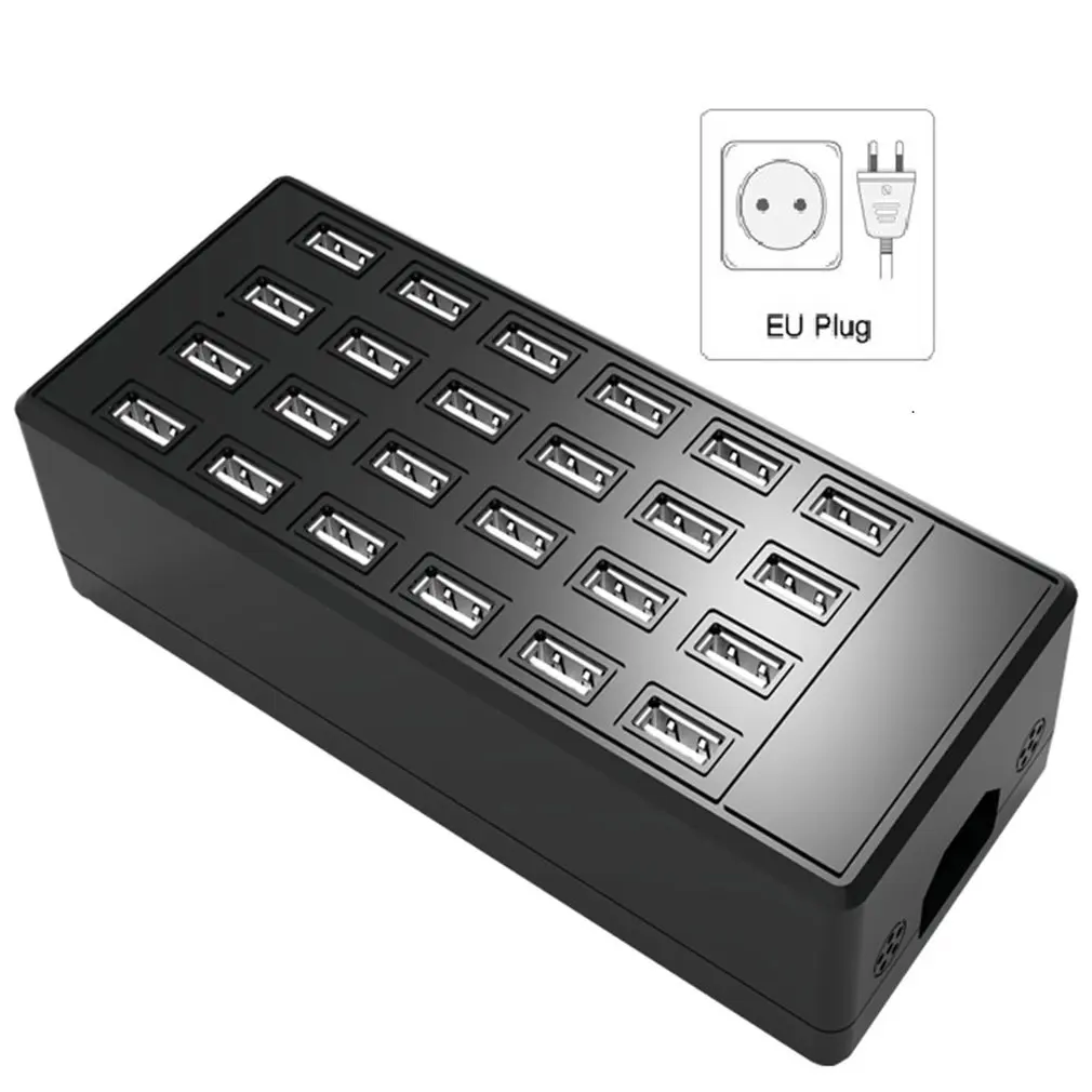 5 в 100 Вт 24 порта USB адаптер питания зарядное устройство 24-портовый USB Мобильный телефон зарядное устройство USB многопортовое зарядное устройство адаптер питания - Тип штекера: Европейский Союз (ЕС)