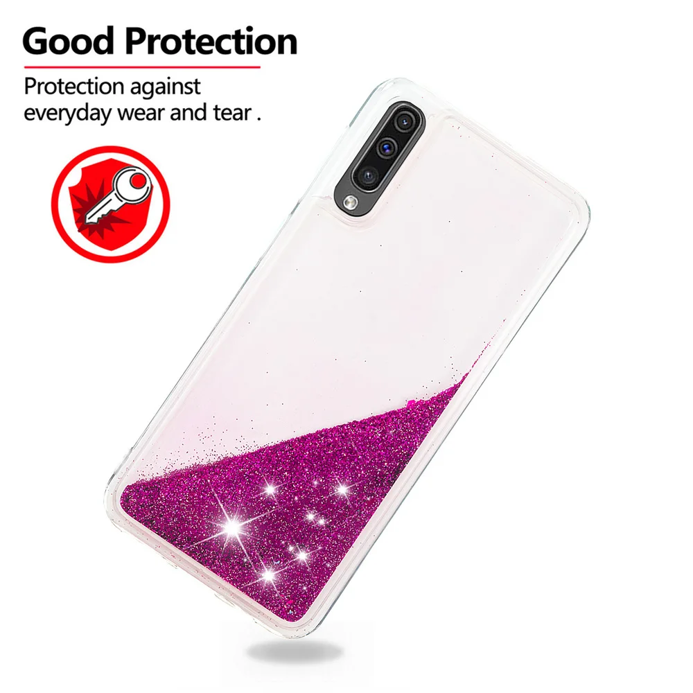 Подходящий чехол для Samsung Galaxy A50 2019 A30s милый Блестящий динамический жидкий мягкий