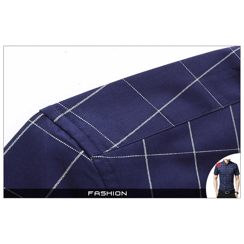 Tanie Modna bluzka koszula Plaid mężczyzna społeczna Dudalina z krótkim rękawem szczupła koszula typu Slim mężczyźni odzież haft biały mężczyzna zimny