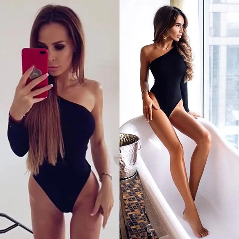 Women Long Sleeve Bodysuit Fashion Stretch Womens Bodysuit With Button Solid Slim Casual Ladies Rompers Autumn Clothing