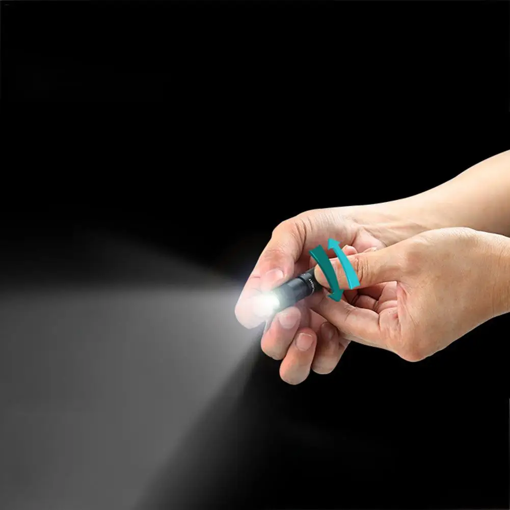 

I1r130 Lumens Small Rechargeable Flashlight LED Keychain With Builtin Battery And USB Cable Waterproof Zoomable Bicycle Light