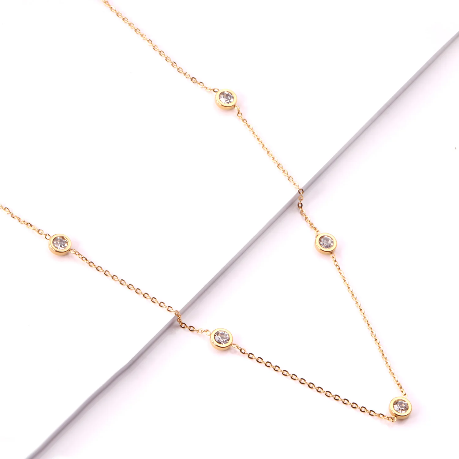 Роскошные белые/красочные круглые ожерелья с кулоном из фианитов 57 см+ 5 см длинные ожерелья удлиняющие аксессуары для свитера