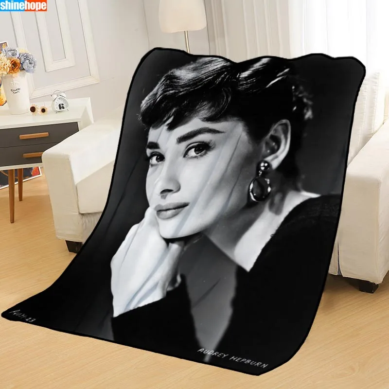 

New Arrival Audrey Hepburn Blankets Printing Soft Nap Blanket On Home/Sofa/Office Portable Travel Cover Blanket 100X125cm