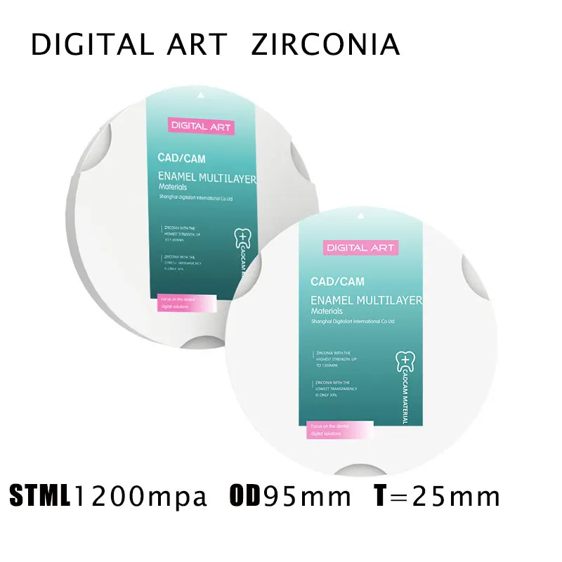 Zircônia em Branco para o Sistema de Trituração de Zirkonzahn Digitalart Ptettau Multicamadas Stml95mm25mma1-d4 Pré