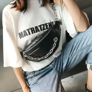 

Brand New Chain Decor Waist Bag Fanny Pack Outdoor Sports Pouch Belt Hip Chest Crossbody Travel Purse