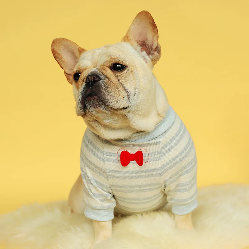 灰白条蝴蝶结圆领衫-法斗款PIC_0934