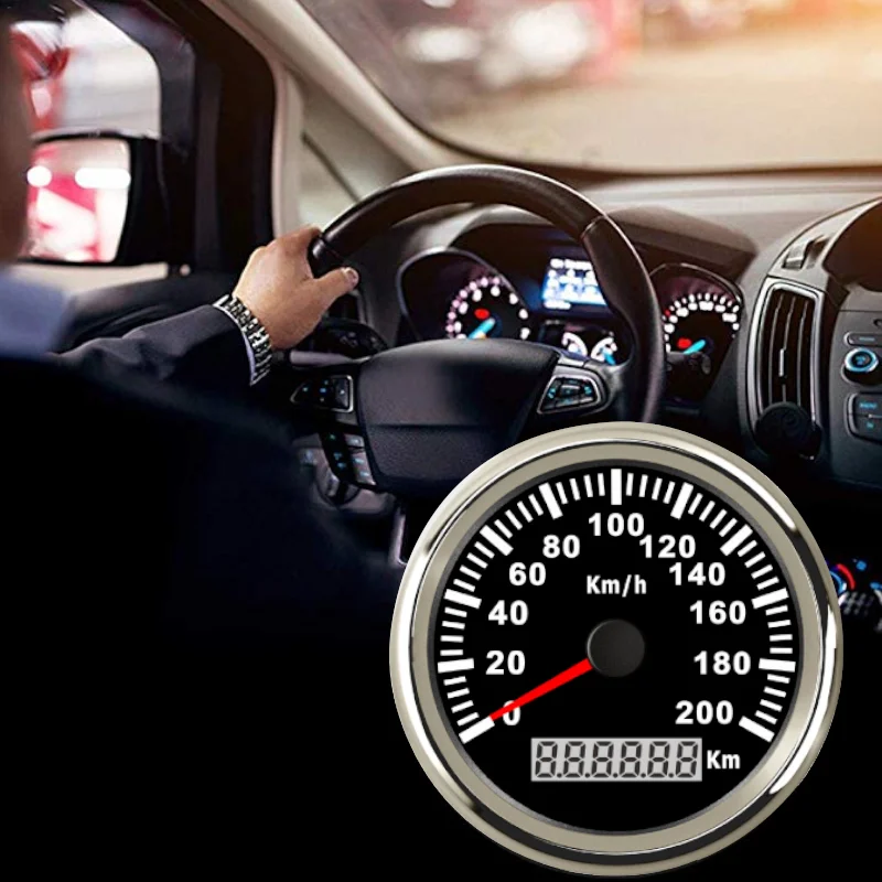 Водонепроницаемый 85 мм gps спидометр 120 км/ч 200 км/ч Лодка Автомобильный спидометр с красной подсветкой gps антенна 9-32 В