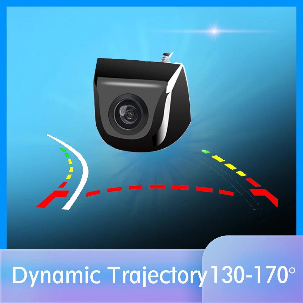 HD Real 170 Degree Angle Fisheye Lens Dynamic Trajectory Parking Line Car Rear View Reverse Backup Camera For Car Monitor