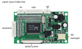 

Universal lcd driver board 50pin TTL 800X480 1024X600 1024X768 800X600 7-10.1inch for car 5-24V power input
