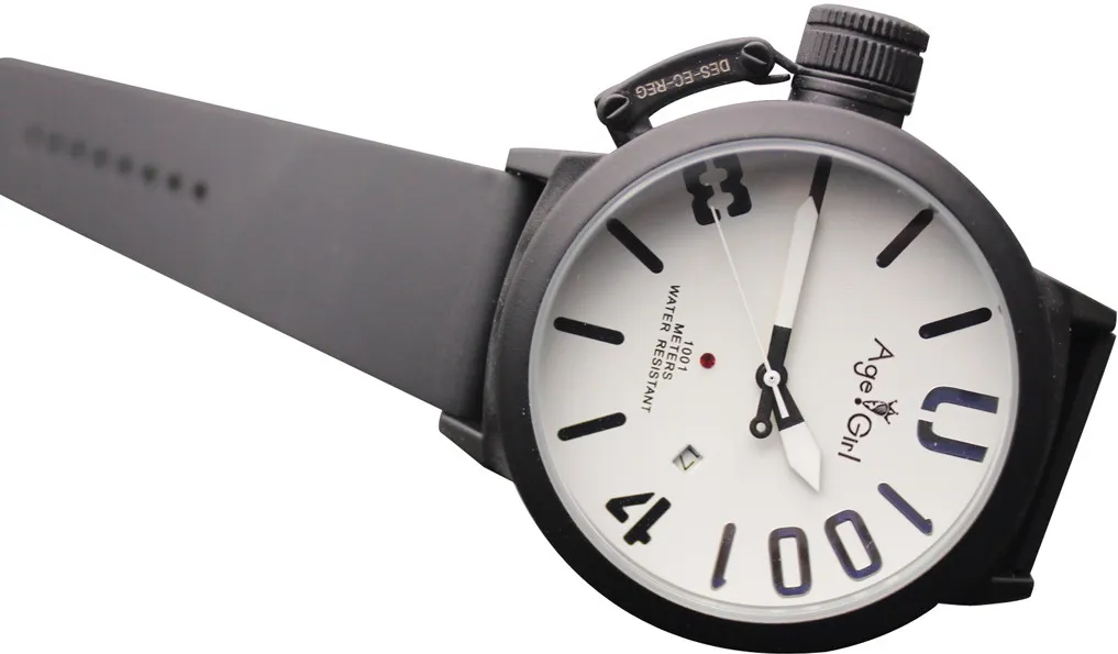 

Luxury Brand New Mens Sports 50mm Silver Black U Rubber Classic Round Automatic Mechanical Self Wind Left Hook Hand Boat Watches
