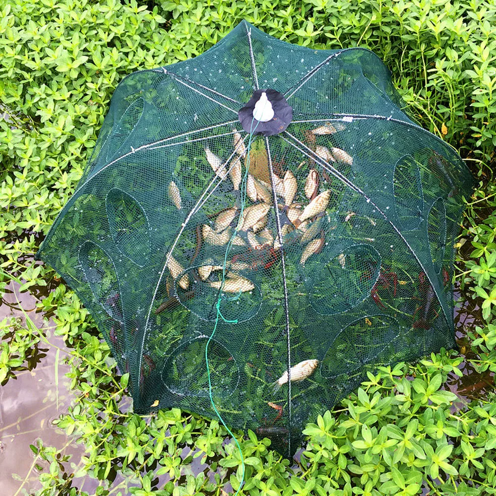 4/6/8/10/12/16/20 Holes Folded Portable Hexagon Fishing Net Crayfish