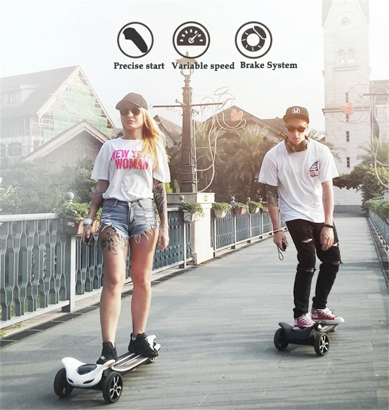 Tomollo Adult Electric Skateboard 3 Wheels Self Balancing Scooters 6 inch 36V 250W BluetoothPull Rod Portable Electric Scooter  (23)