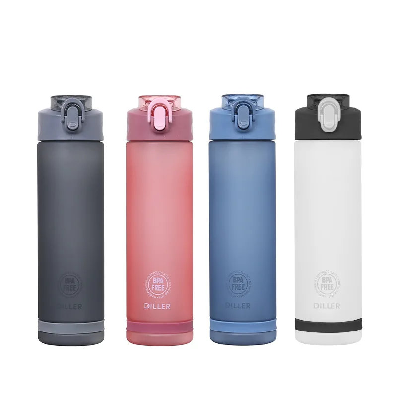 

850ml Matte Plastic Water Bottle with Straw Fashion Large Capacity Sport Water Bottles Portable Gym Drink Bottle