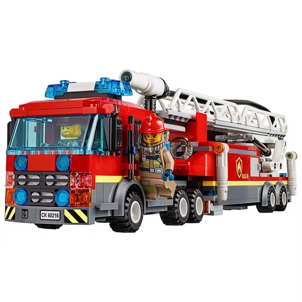 985pcs City Arctic Downtown Fire Brigade Ladder Truck Crane Helicopter 11216 Figure Blocks Toys Compatible with city