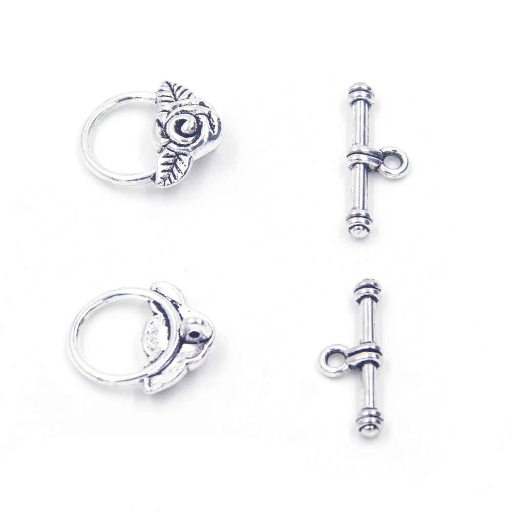 Застежка шарнир для браслетов 19 мм 10 комплектов|toggle clasp|silver tonetoggle clasps for jewelry |