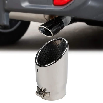 

Car Mufflers Rear Tail Exhaust Pipe for Jeep Wrangler JL 2018 2019 Car Exhaust Tip Tube Accessories, Silver