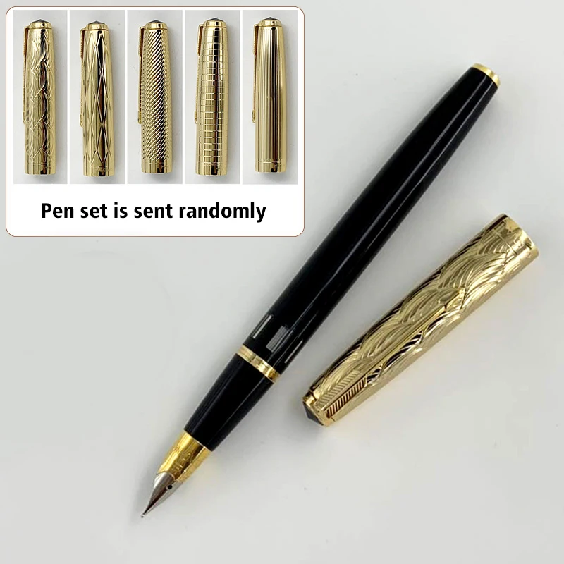 Перьевая ручка Wing Sung 601A Twill Golden cap, вакуумная перьевая ручка, тонкий перьевая ручка с окошком, Голубое озеро, хорошее перо, школьные офисные принадлежности - Цвет: A