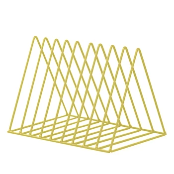 

New Triangle File Holder Desktop Bookshelf Organizer rack Wrought Iron Creative Collection racks 2020 new