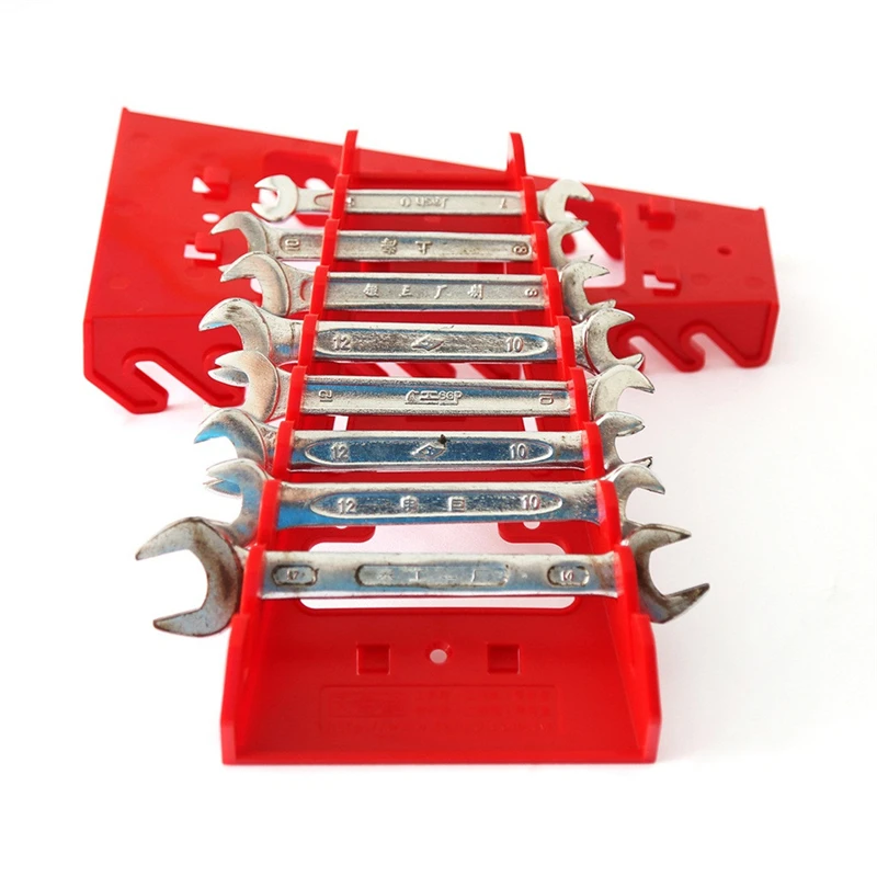 Plastic Red 9 Slot Wrenches Rack Standard Organizer Holder Tools Wall Mounted Simple Portable  Dressing table essentials