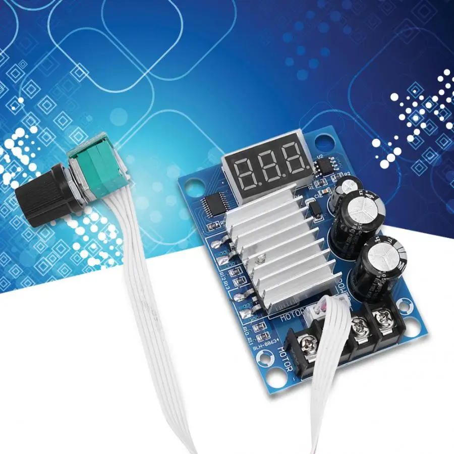 Постоянный ток 12-60V цифровой светодиодный мотор Скорость контроллер бесступенчатый ШИМ Скорость Регулятор модуль 15 кГц 20A контроллер двигателя