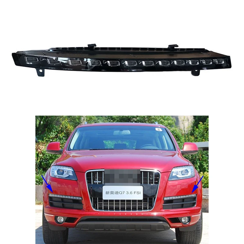 

Auto Front Bumper DRL Daytime Running Light Lamp 11 12 Bulbs For Audi Q7 2010 2011 2012 2013 2014 2015 4L0953041D 4L0953042D