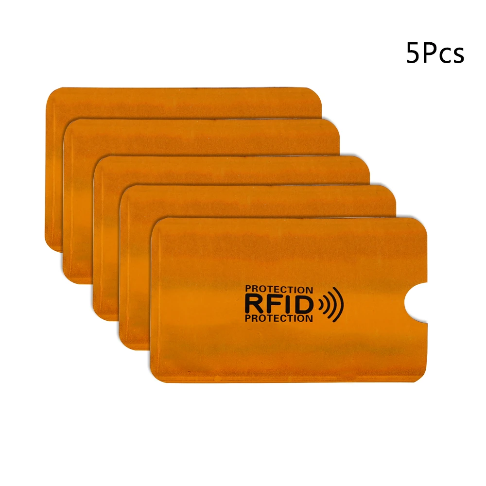 NICEYARD 9,1*6,3 см 5 шт. сумка для хранения Анти-rfid NFC протектор ID карты кредитной карты Алюминиевый Блокировка считыватель держатель для карт - Цвет: Оранжевый