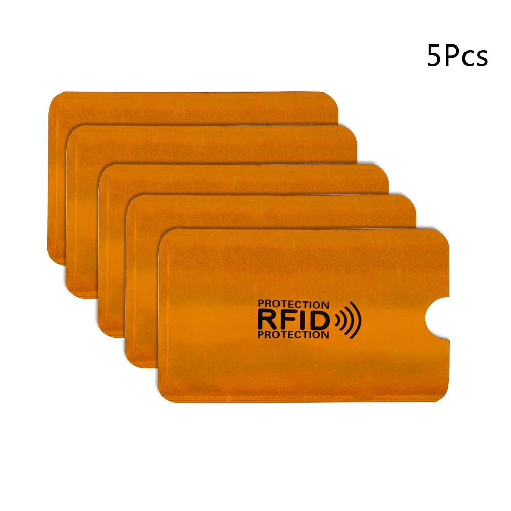 Оранжевый NICEYARD 9,1*6,3 см 5 шт. сумка для хранения Анти-rfid NFC протектор ID карты кредитной карты Алюминиевый Блокировка считыватель держатель для карт - Цвет: Оранжевый