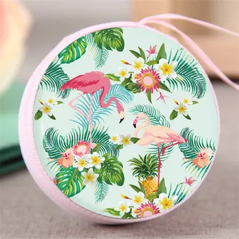 

Flamingo Coin Purse for Girls Mini Student Simple Female Cute Headphones Small Wallet Cartoon Printing Children Birthday Party