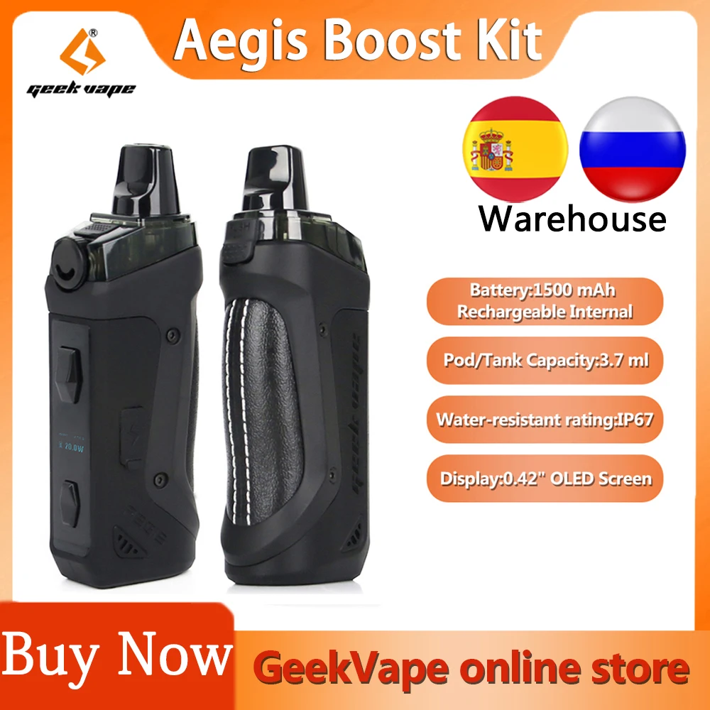 GeekVape Aegis Boost Kit Pod System с 3 7 мл картриджем 1500 мАч встроенный аккумулятор 40 Вт Выход
