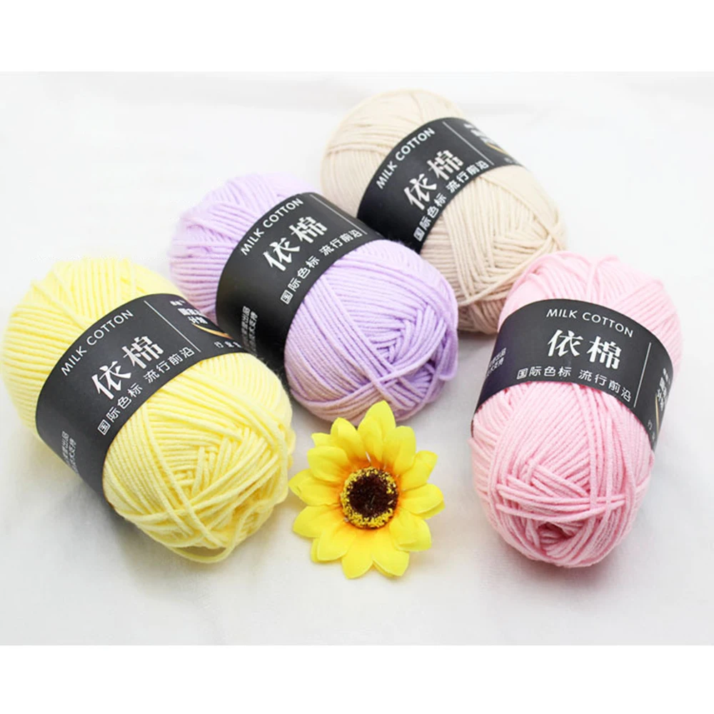 50g Soft Wool Milk Cotton Yarn Crochet Anti-Pilling Hand Knitting Thread For Cardigan Scarf Hat Baby Sweater Doll Supplies 4