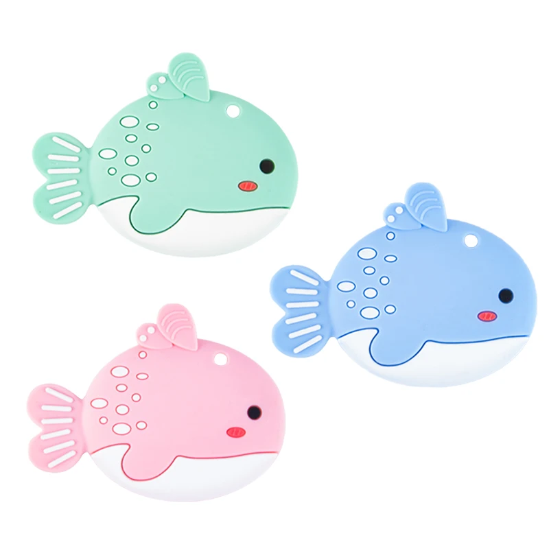 Chenkai 5PCS Fish Shaped Silicone Teether Baby Sensory Pendant Food Grade  For DIY Infant Lovely Nursing Shower Pacifier Gifts - AliExpress