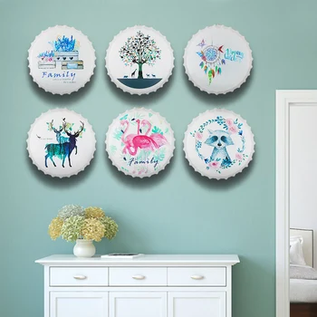 

35CM Nordic creative beer bottle cap ins wall pendant bar cafe bedroom background wall decoration Painting Beer Cover Decor Cap