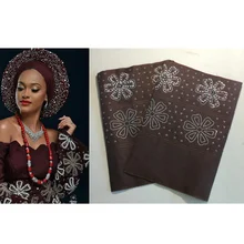 Африканская повязка ASO OKE со стразами и узором из бисера Headtie новые ткань гели нигерийский геле ASO OKE голову галстук-бабочка 2 шт./упак. 30
