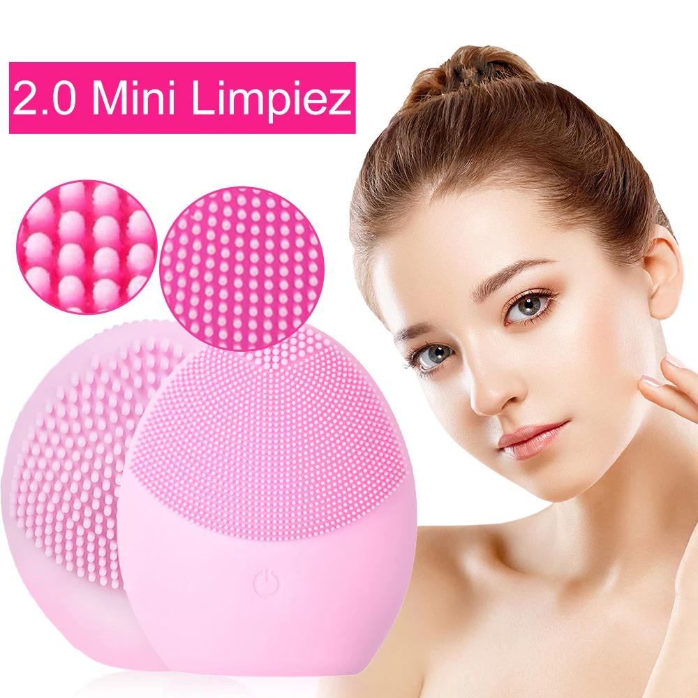 

Mini 2 Limpiez Powered Facial Cleansing Brush Silicone Waterproof Face Cleansing Devices Deep Pore Cleanser limpieza facial