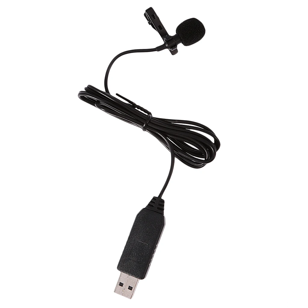 Portable External USB Hands-Free Mini Wired Collar Clip Tie-clip Lapel Lavalier Microphone Mic For PC Laptop Lound Speaker