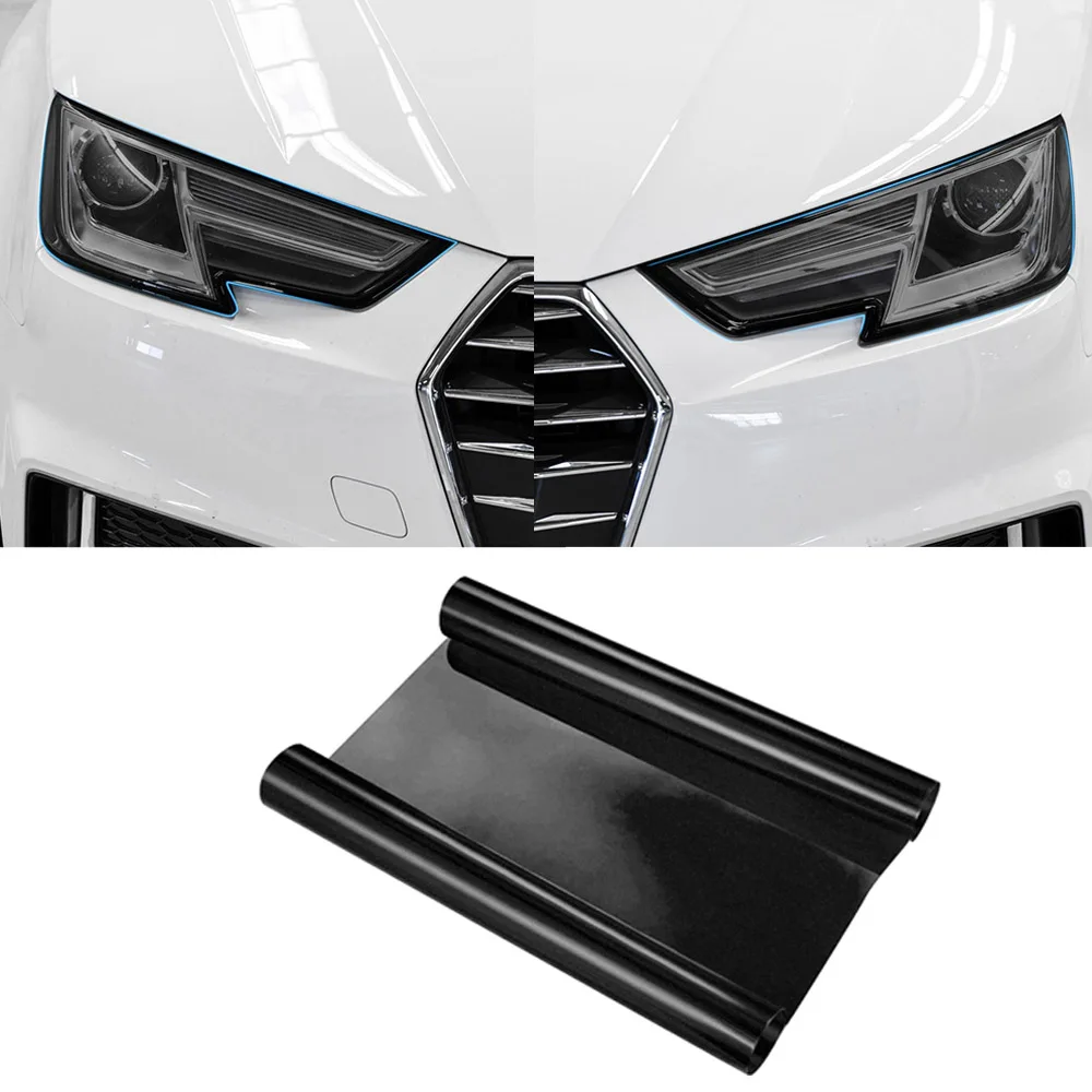 

Matt Black Car Headlight Taillight Fog Light Vinyl Smoke Film Sticker For Audi A6 C6 A3 A1 A5 A4 A7 A8 Q5 Q7 Headlamp Sticker