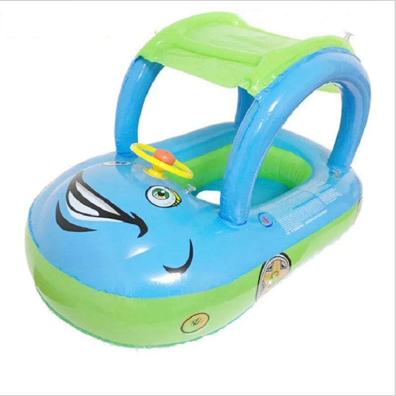 Inflatable swimming rings for children Model car water toy Detachable awning baby swimming ring