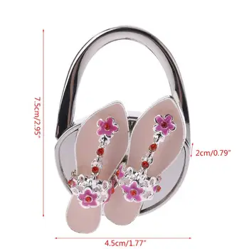 

Rhinestone Folding Deck Shoes Shaped Purse Hanger Handbag Holder Table Hook Gift D5BD