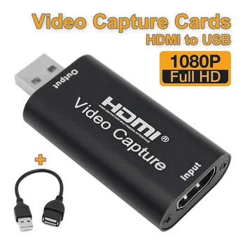 

Mini Video Capture Card USB 2.0 HDMI Audio Grabber Recording Box Adapter DVD Camcorder Live Streaming Tools for Windows/MacOS