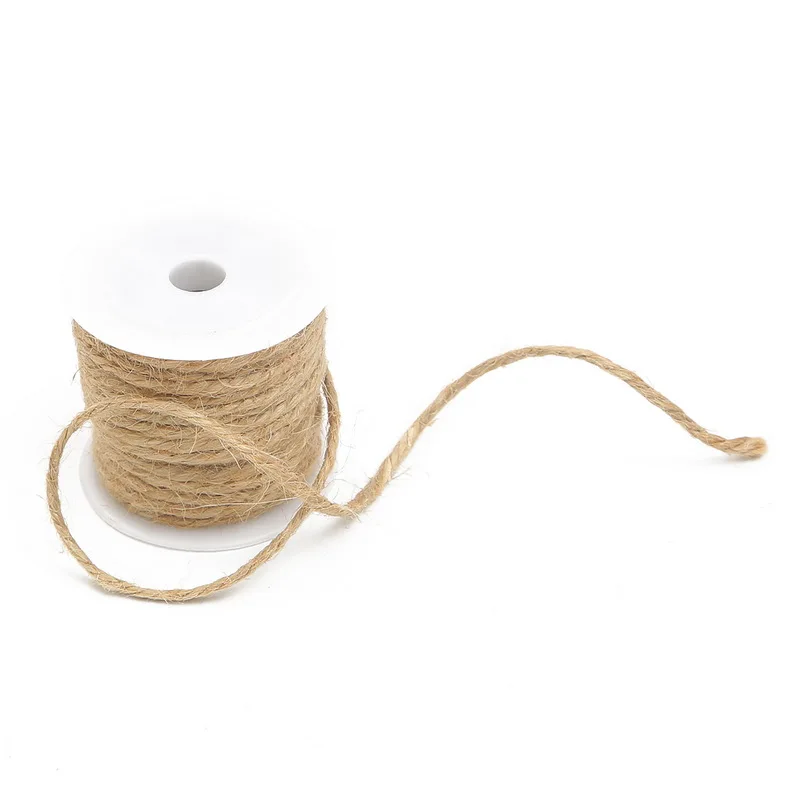 Natural Jute Twine Burlap String Hemp Rope Party Wedding Gift Wrapping Cords Thread DIY Florists Craft Decoration 5-15m/roll jute rope,packaging cord