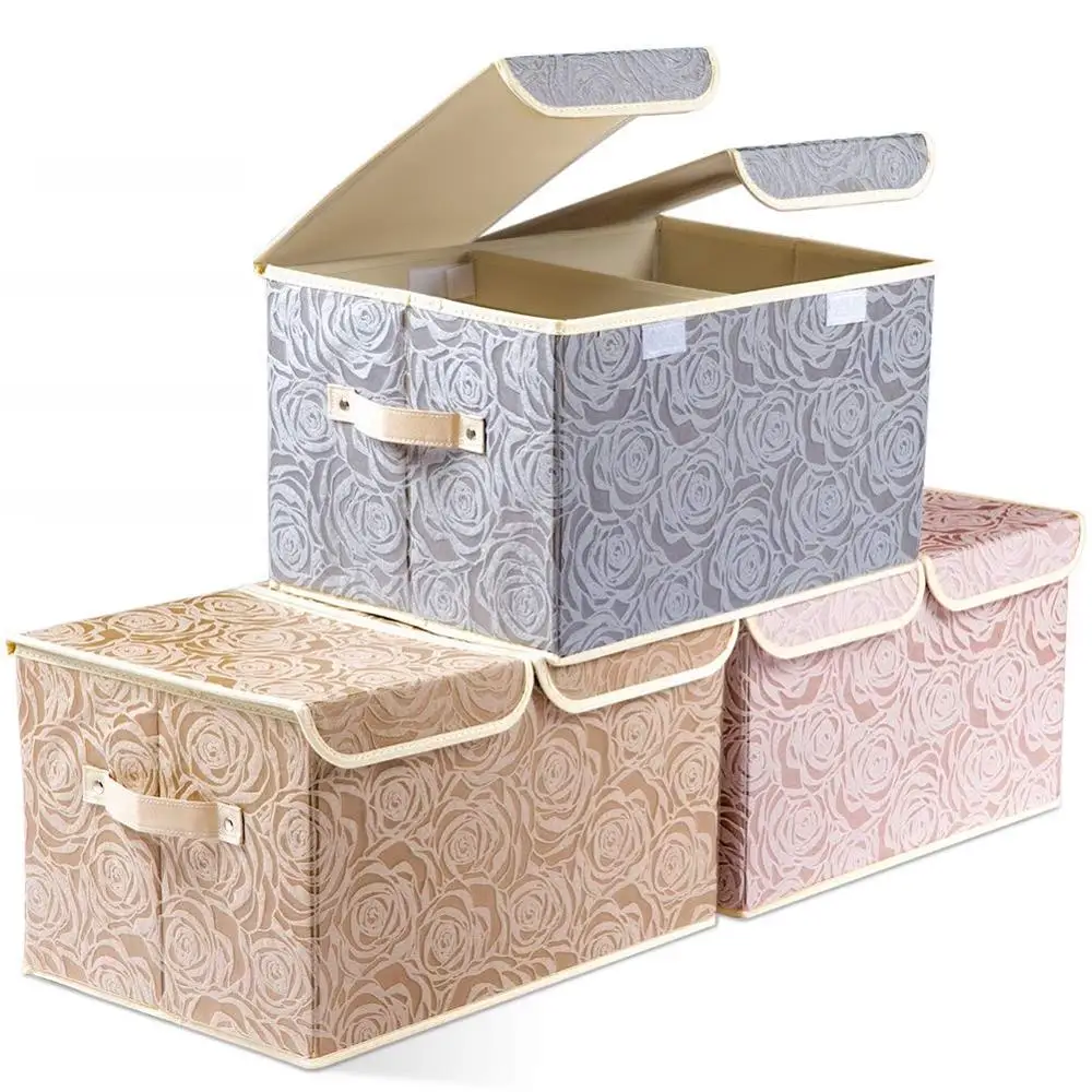 collapsible toy box with lid