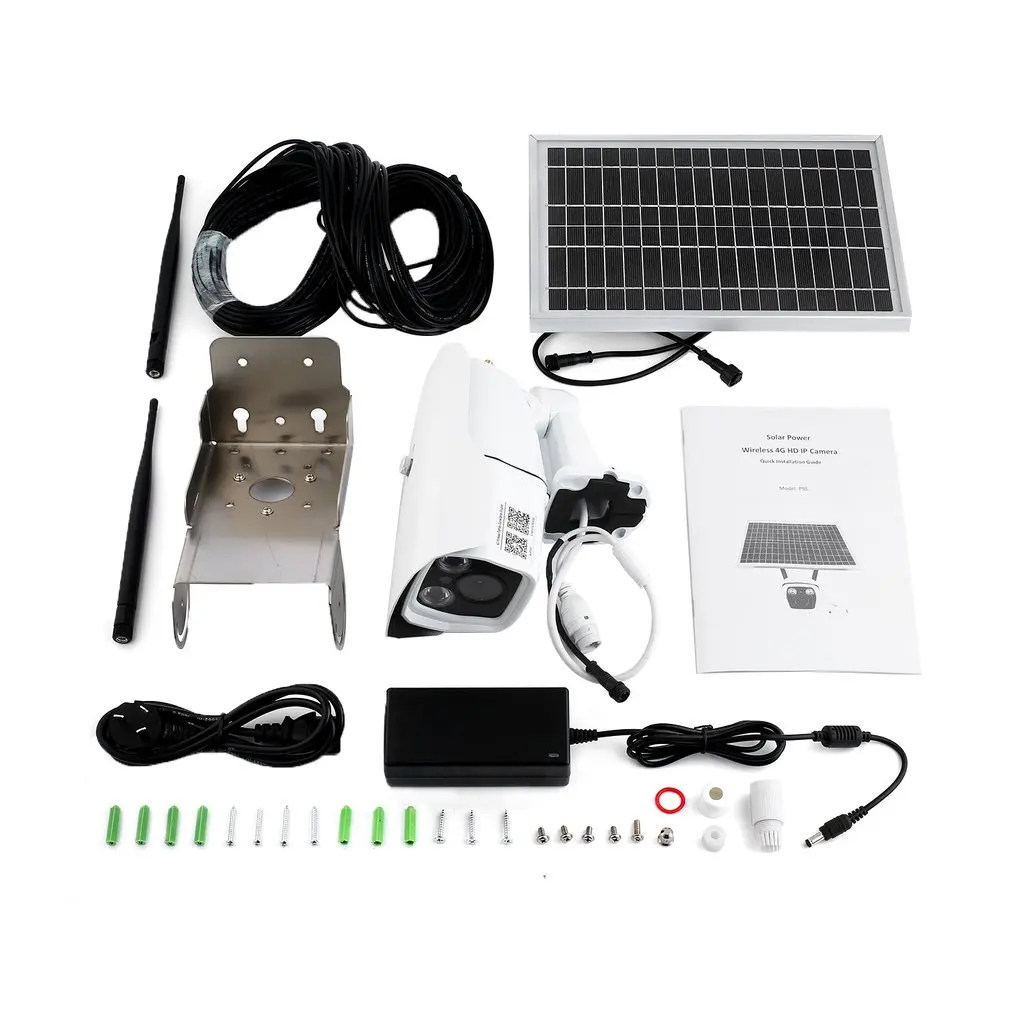

P9S-2 1080P HD 4G&Wifi IP Camera Infrared Night Vision Surveillance Web Cam Solar Household Alarm System for Apple for Android