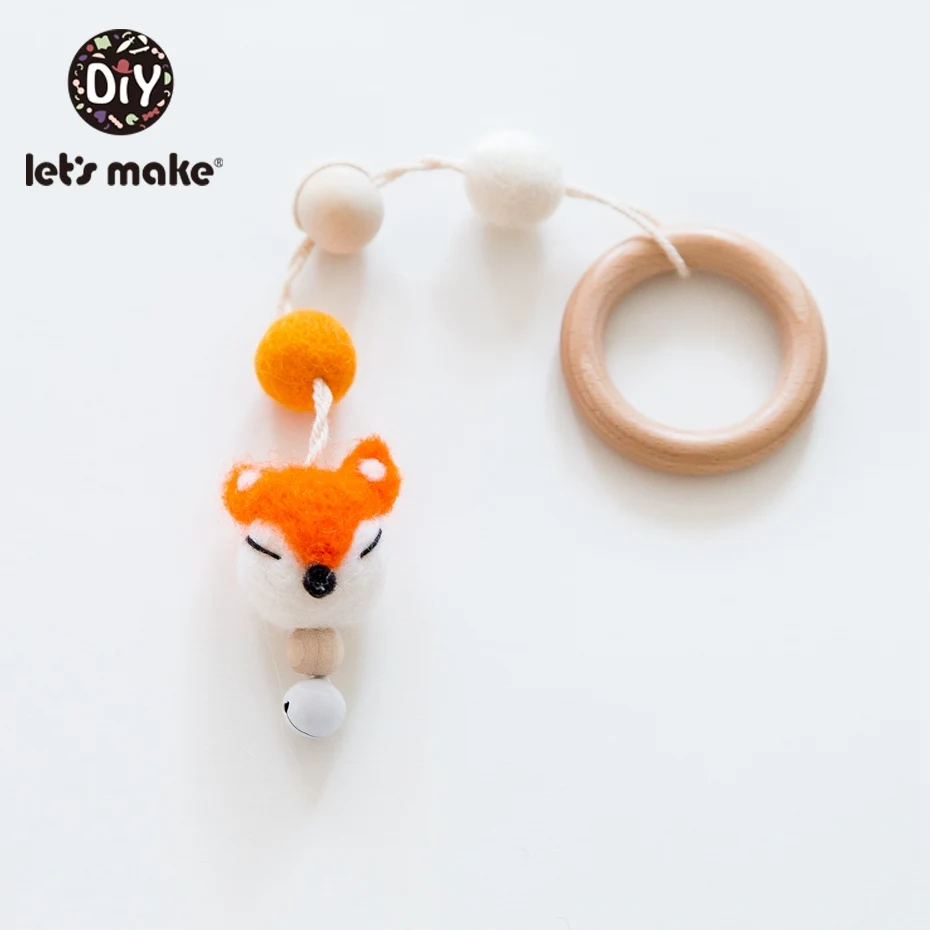 Let'S Make Baby Mobile 1 шт. шерстяные цепочки с животными фетровые шарики Pom для коляски кровать колокольчик подвесная пустышка для игры в спортзал игрушки декор для детской комнаты