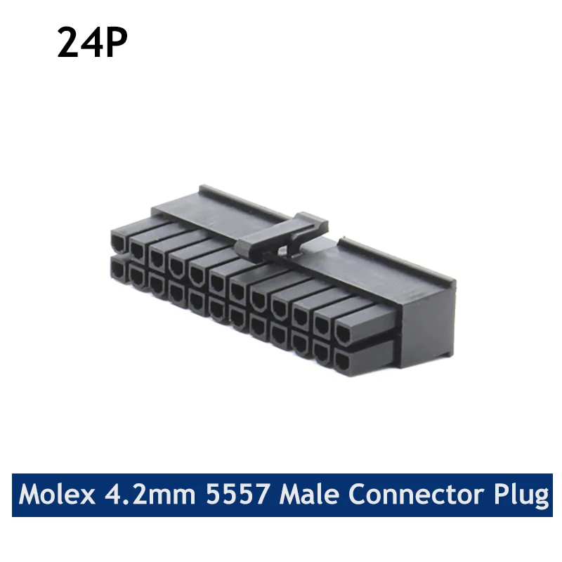 

10/50/100 шт Molex 5557 4,2 мм черный 24P автомобильный жгут проводов разъем штекер для ПК/компьютерная графика PCI-E Мощность