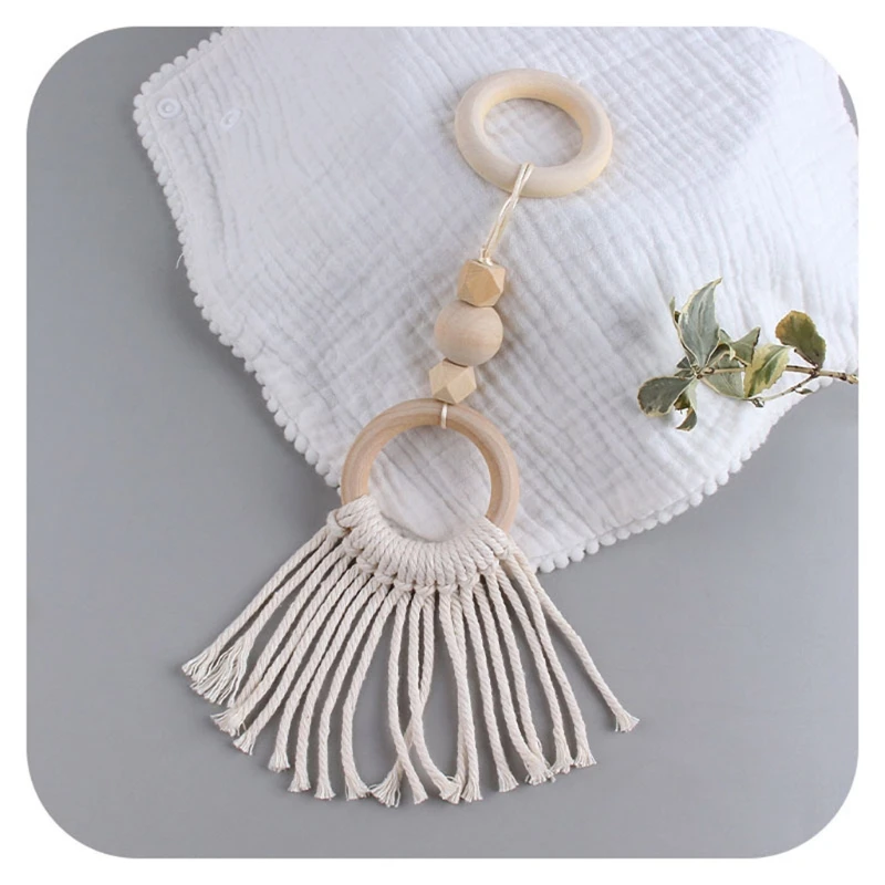 3Pcs/Set Nordic Style Baby Play Gym Frame Pendants Wooden Activity Gym Frame Stroller Hanging Pendants Baby Play Toys