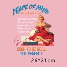 Letter Fashion Women Iron On Transfer Patches For Clothes DIY Washable T-Shirts Transfer Thermal Stickers