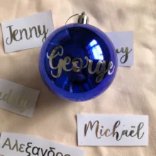 Персонализированные наклейки на имя рождественского шара на заказ, наклейки на имя рождественского шара, декоративные наклейки для рождественского шара