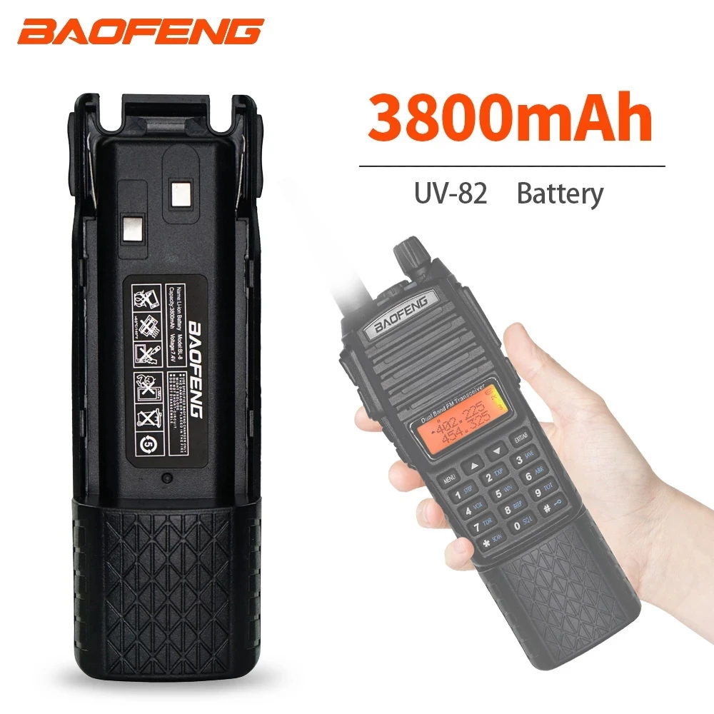 BaoFeng Original Replacement Li-ion Standar Battery BL-8 7.4V 3800mah For UV-82 Walkie-Talkie UV 82 Two Way Radio Accessories | Мобильные